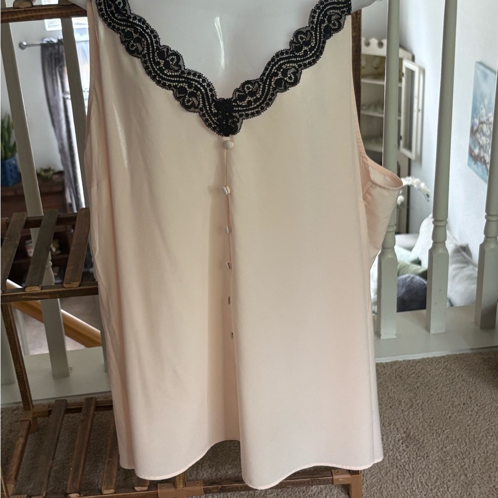 Torrid Cream Chemise with Black Lace Detail